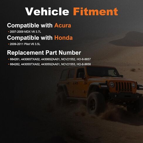 زوج ODM مجموعة عمود المحور الأمامي الأيسر والأيمن مناسب لـ Acura 2007-2009 MDX V6 3.7L، لهوندا 2009-2011 Pilot V6 3.5L، استبدال المحور الجانبي للسائق والراكب 664262 664261 in Kuwait