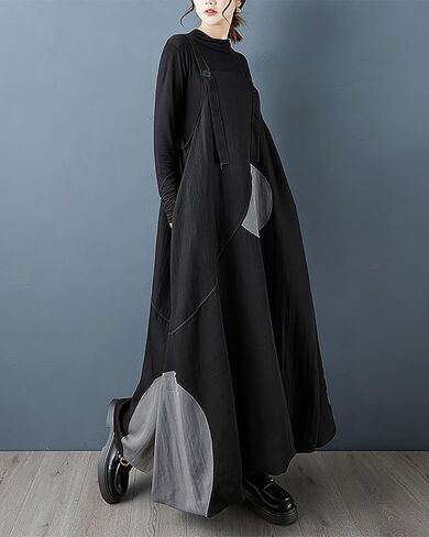 ellazhu Women's Dress Suspender Printed Sleeveless Plus Size Pleated Maxi Hem Pockets GZ737 A in Saudi Arabia