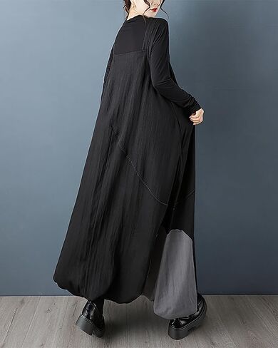 ellazhu Women's Dress Suspender Printed Sleeveless Plus Size Pleated Maxi Hem Pockets GZ737 A in Saudi Arabia