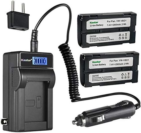 Kastar 4-Pack VM-BPL13 Battery and LCD AC Charger Compatible with Hitachi VM-H Series VM-H70E, VM-H575LA, VM-H635A, VM-H640A, VM-H650, VM-H650A, VM-H655LA, VM-H665LA, VM-H675LA, VM-H755, VM-H755LA in Saudi Arabia