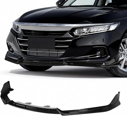 حافة ممتصة للصدمات الأمامية القديمة متوافقة مع هوندا أكورد 2018-2020، JDM Style 3 قطع مقسم سبويلر لسد الهواء مناسب لـ SE/EX-L/LX/Touring، مقسم أسفل طقم جسم الذقن المفسد السفلي. in Saudi Arabia