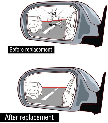 Mirror Glass Left Driver Side fit for 2006-2011 Honda Civic, LH Replacement Rearview Flat Glass, Non Heated Including Full Adhesive in Kuwait