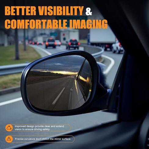 Driver Side Mirror Glass Replacement for BMW E90 125i 128i 135i 135is 320i 323i 325i 328i 335d 335i 2009-2013 - Left Side View Exterior Mirrors, Power Heated, with Backing Plate in Kuwait