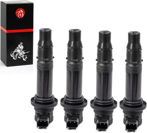 Ignition Coil 4pcs Compatible with Yamaha YZF R6 2006-2007 R1 2002-2006 FZ1 2006-2014 Vmax 1700 VMX1700 2009-2020 5PW-82310-00-00 5VY-82310-00-00 2C0-82310-00-00 in Kuwait