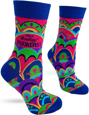 Not Today F-ckers Funny Women’s Novelty Crew Socks – Colorful Whimsical Design, One Size Fits Most, Comfortable Cotton Blend in Saudi Arabia
