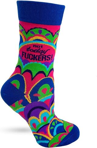 Not Today F-ckers Funny Women’s Novelty Crew Socks – Colorful Whimsical Design, One Size Fits Most, Comfortable Cotton Blend in Saudi Arabia