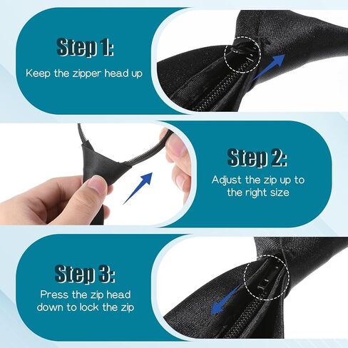 Black Tie for Women, 15" Zipper Tie Adjustable Black Zipper Ties for Women Men Solid Color Neck Girl Zippers Ties for Business Uniforms in Saudi Arabia