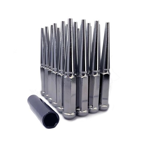 24Pc Chrome M12x1.5 Spiked Lug Nuts 6" Tall for 2004-2014 GMC Canyon + 1 Key in Saudi Arabia