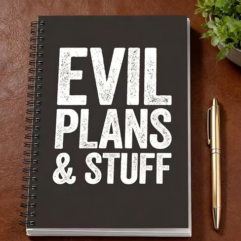 Funny Office Humor Notebook – Sarcastic Quotes & “Evil Plot" Pages, Spiral-Bound Diary for Coworkers, Employees & Workplace Gifts in Saudi Arabia