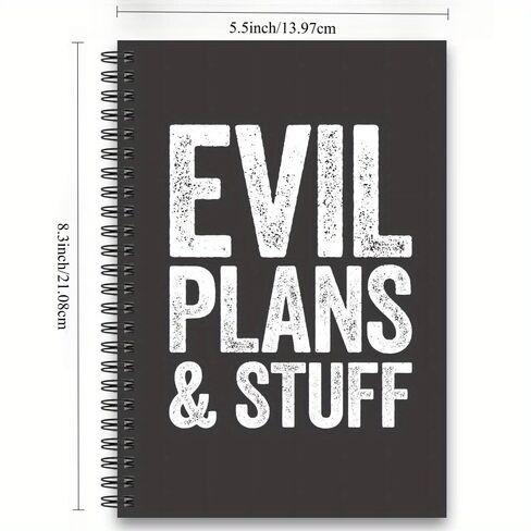 Funny Office Humor Notebook – Sarcastic Quotes & “Evil Plot" Pages, Spiral-Bound Diary for Coworkers, Employees & Workplace Gifts in Saudi Arabia
