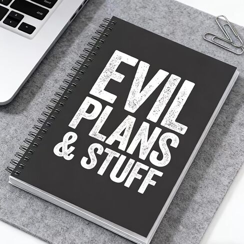 Funny Office Humor Notebook – Sarcastic Quotes & “Evil Plot" Pages, Spiral-Bound Diary for Coworkers, Employees & Workplace Gifts in Saudi Arabia