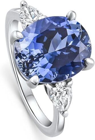 2 CT Oval Cut Tanzanite Wedding Engagement Ring for Women 14K White Gold Plated 925 Sterling Silver Gift for Her in Saudi Arabia