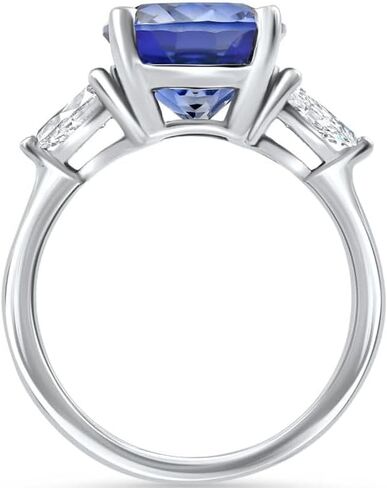 2 CT Oval Cut Tanzanite Wedding Engagement Ring for Women 14K White Gold Plated 925 Sterling Silver Gift for Her in Saudi Arabia