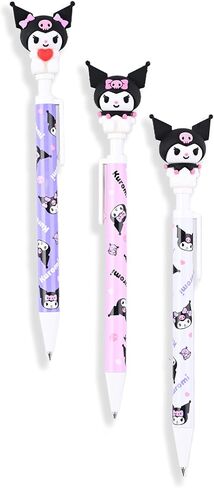 Cute Kuormi Mechanical Pencils 3 Pack 0.5mm - Cute Collectible Pencil with 3D Kuormi Design - Pink, White, Purple - Refillable Lead - Perfect for Kuormi Fans and Office Supplies in Saudi Arabia