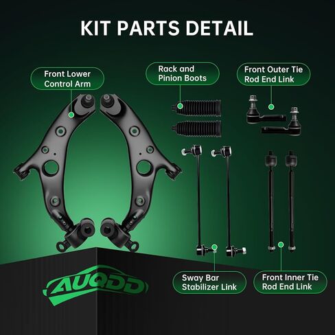 AUQDD 10Pc Front End Suspension Kit Fit For 2013-2016 Ma-zda CX-5, 2 Lower Control Arm w/Ball Joint 2 Sway Bar Link 4 Inner Outer Tie Rod End (# CMS761184 K80296 EV801073 ES801390) in Saudi Arabia