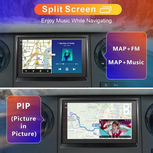 ستيريو سيارة مزدوج الدين: راديو سيارة مزدوج الدين مقاس 7 بوصات متوافق مع Apple Carplay اللاسلكي وAndroid Auto - مشغل استقبال صوت السيارة بشاشة تعمل باللمس مزدوج مع كاميرا احتياطية 1080 بكسل، الملاحة in Kuwait