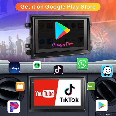 ستيريو سيارة مزدوج الدين: راديو سيارة مزدوج الدين مقاس 7 بوصات متوافق مع Apple Carplay اللاسلكي وAndroid Auto - مشغل استقبال صوت السيارة بشاشة تعمل باللمس مزدوج مع كاميرا احتياطية 1080 بكسل، الملاحة in Kuwait