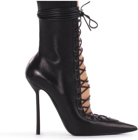 Pointed Toe Ankle Bootie with Sexy Exposed Skin Adjustable Strap Design Side Zipper Stiletto Heels Everyday Fashion Party Shoes Clubwear Footwear for Man Woman in Saudi Arabia
