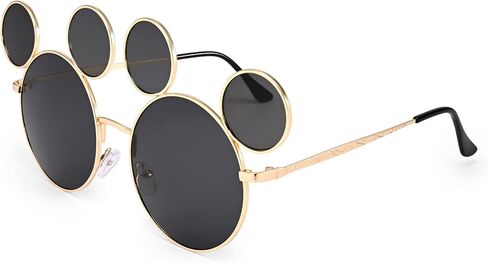 نظارات شمسية Junsika Mouse Ear للنساء والرجال نظارات كرتونية كلاسيكية وإكسسوارات المتنزهات ظلال حماية من الأشعة فوق البنفسجية 400 in Kuwait