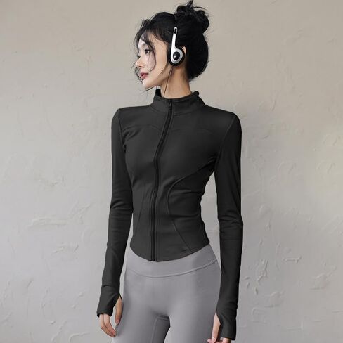 Womens Full Zip Lightweight Workout jackets Running Track Slim Fit Athletic Tops Yoga Sportwear in Saudi Arabia