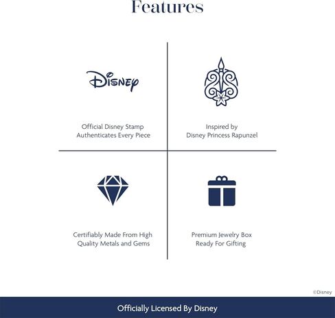 Jewelili Enchanted Disney Fine Jewelry Sterling Silver and 10K Rose Gold with 1/5 CTTW Diamond Rapunzel Pendant Necklace in Saudi Arabia