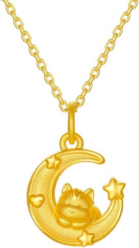 24K Solid Gold Pendant Horse Pendants Pure Gold Unicorn Star Moon Charm Dainty Cute Jewelry for Women Her Daughter Gifts New Year Birthday Christmas (Not Include Necklace) in Saudi Arabia