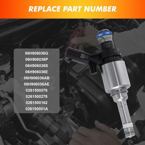 2008-2018 Fuel Injector Compatible for Audi 2008-2018 A3 A4 A5 A6 TT Q5 (& Quattro), for VW Beetle CC Eos GTI, for Jetta, for Passat, for Tiguan 2008-2017, 2.0T, Replace 06H906036G 06H906036P(2pcs) in Saudi Arabia