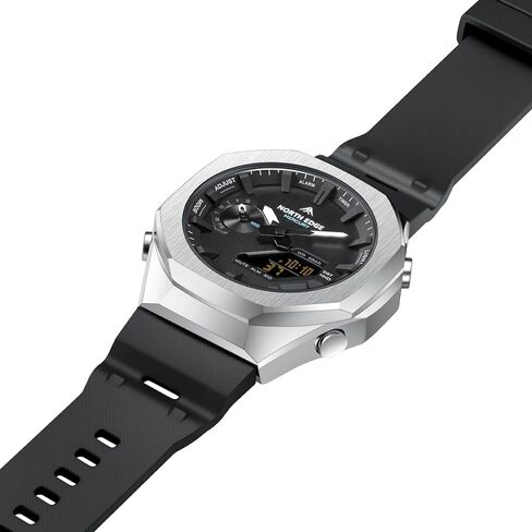 ساعة نورث ايدج ميركوري الرياضية الرقمية للرجال مقاومة للماء في الهواء الطلق مع التوقيت العالمي، ساعة إيقاف، العد التنازلي، 5 منبهات، تقويم تلقائي، إضاءة خلفية LED، ساعة لياقة بدنية متعددة الوظائف للسفر والجري in Kuwait