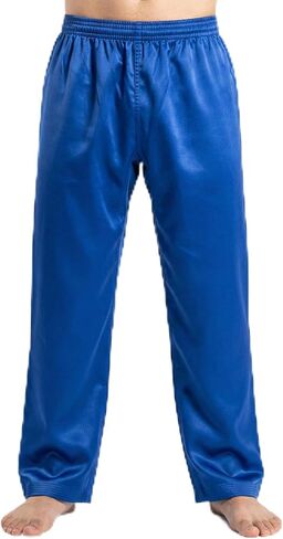 بنطال Kihon Blue Karate - قيعان تدريب خفيفة الوزن من القطن والبوليستر - بنطلون متين للفنون القتالية in Kuwait