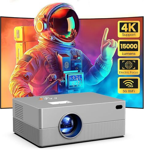 [تركيز كهربائي/دعم 4K] جهاز عرض JOWLURK صغير مع واي فاي وبلوتوث، جهاز عرض محمول بدقة 1080 بكسل عالي الدقة، جهاز عرض أفلام 15000 لتر لغرفة النوم المنزلية، متوافق مع Android/iOS/Windows/TV Stick/HDMI/USB in Kuwait