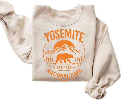 Yosemite National Park Sweatshirt – Vintage Mountain Bear Graphic Pullover in Saudi Arabia