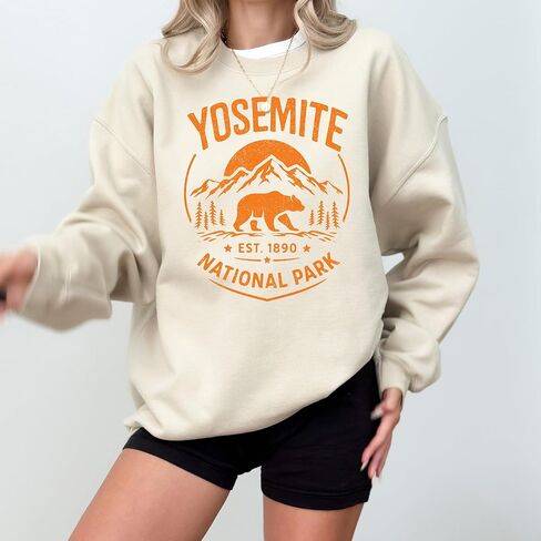 Yosemite National Park Sweatshirt – Vintage Mountain Bear Graphic Pullover in Saudi Arabia