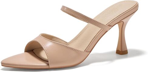 Womens Pointed Open Toe Heeled Sandals Strap Slip On High Heels Backless Mules Dress Shoes in Kuwait