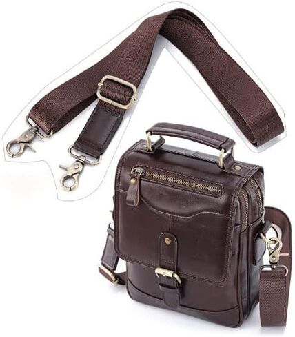 Waterproof Leather Briefcase - Laptop Tote Messenger Bag, Large Capacity Work for Office Business(Brown) in Kuwait