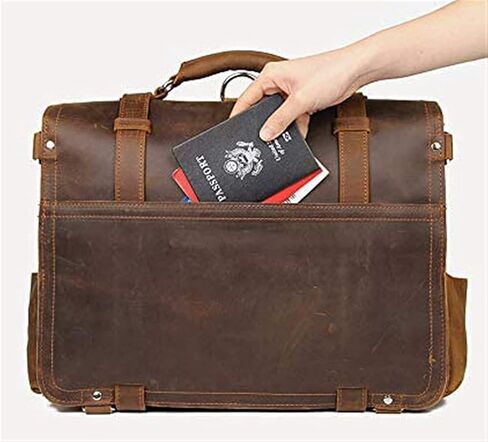 حقائب جلدية أصلية للرجال مقاس 15.6 بوصة حقيبة كمبيوتر محمول حقائب مكتبية للرجال مستندات كتف للأعمال in Kuwait