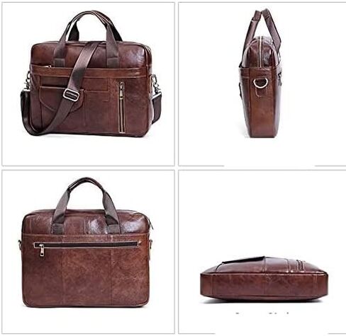 حقائب جلدية للرجال، حقيبة كمبيوتر محمول ناعمة رفيعة ولكن واسعة، تناسب أجهزة الكمبيوتر المحمولة مقاس 15.6 بوصة (الحجم: 40 * 30 8 سم) in Kuwait