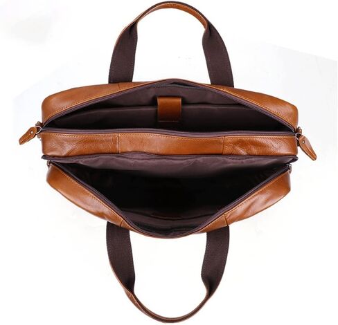 Men's Briefcases Leather Laptop Bag Large Capacity Business Messenger Bags Office Shoulder Handbag in Kuwait