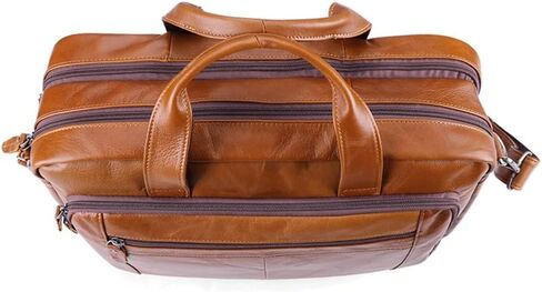 Men's Briefcases Leather Laptop Bag Large Capacity Business Messenger Bags Office Shoulder Handbag in Kuwait