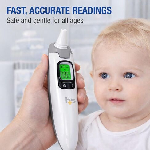 HealthSmart Talking Infrared Ear & Forehead Thermometer, No Probe Covers Needed, FSA & HSA Eligible, Visual Fever Alarm, Audio Readings in English & Spanish, Instant Scan in Kuwait
