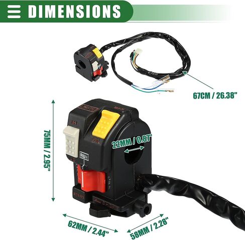 Motoforti Combination Switch Start Light Kill Switch Assembly, Left Handlebar Handlebar Bar Switch Assembly, for Honda FourTrax 300 TRX300FW TRX300 1988-1995, ABS, 35020-HC4-004, Black in Saudi Arabia