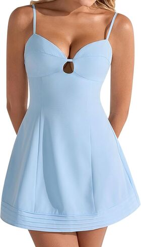 فستان نسائي صيفي بدون أكمام على شكل حرف A فستان قصير بحمالات رفيعة وفتحة رقبة على شكل قلب فساتين قصيرة لحفلات التخرج in Kuwait