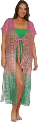 BECCA Women's Sunset Plus Size Crochet Ombre Tunic, Tie Front, Casual, Beach Cover Ups for Women in Saudi Arabia