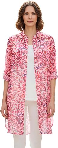 Jessica London Women's Plus Size Sheer Georgette Mega Tunic in Kuwait