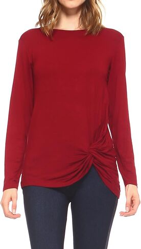 Women’s Long Sleeve Twisted Knot Knit Top in Kuwait