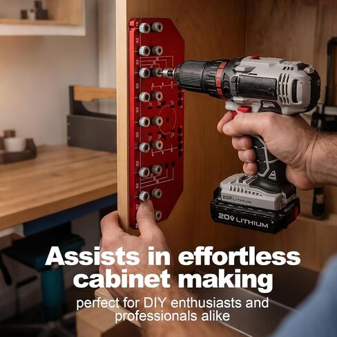 2-in-1 Shelf Pin jig and Hinge Jig, 1/4" And 5mm Metal Drilling Jig, Aluminum Cabinet Hole Pag Jig Template with Clamping Function, Straight Holes Hardware Jig in Kuwait