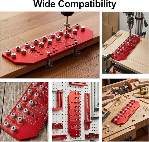 2-in-1 Shelf Pin jig and Hinge Jig, 1/4" And 5mm Metal Drilling Jig, Aluminum Cabinet Hole Pag Jig Template with Clamping Function, Straight Holes Hardware Jig in Kuwait