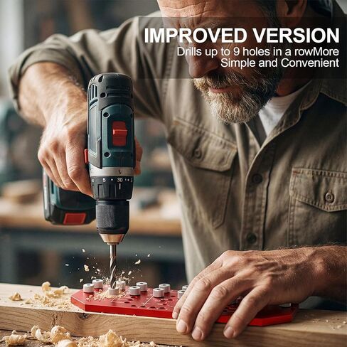 2-in-1 Shelf Pin jig and Hinge Jig, 1/4" And 5mm Metal Drilling Jig, Aluminum Cabinet Hole Pag Jig Template with Clamping Function, Straight Holes Hardware Jig in Kuwait