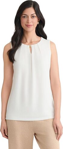 Kasper Women's Shimmer Knit Pleat Neck Top in Saudi Arabia