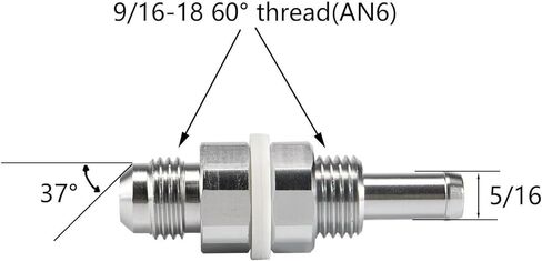 2 Pack -6AN Male Flare To 5/16 Hose Barb Adapter Fitting for Fuel Tanks and Fuel Cells in Saudi Arabia