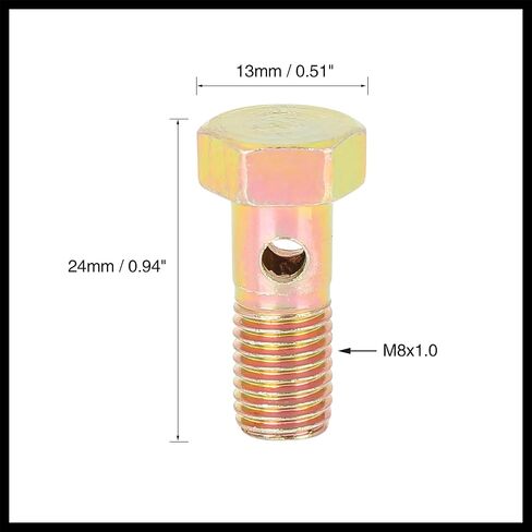 M8x1.0mm Metric Thread Banjo Bolts Brake Fitting Adapter with 2pcs M8 Washers Durable Material in Saudi Arabia